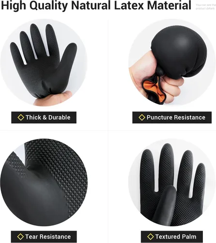Miniatura 2 de ThxToms 3 pares de guantes de lavado de platos, guantes de limpieza de látex reutilizables para tareas domésticas, cocina, baño, duraderos