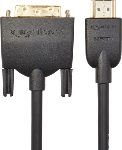 Miniatura 3 de Amazon Basics Cable Adaptador HDMI-A a DVI (Macho) Bidireccional 1080P, Chapado en Oro, 3.05 m, Paquete Individual, Negro