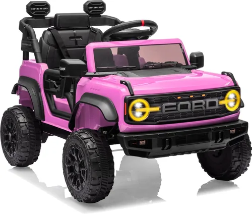 Miniatura 11 de First Ride On Ford Bronco - Juguetes de paseo de 24 V para niños y niñas, automóvil eléctrico de 2 plazas con control remoto, camión con suspensión