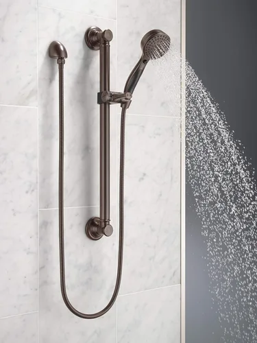 Miniatura 2 de Delta Grifo de Ducha de Mano con Barra Deslizante de 9 Chorros con Manguera, Cabezal de Ducha de Mano de Bronce Frotado con Aceite, Ducha de Mano