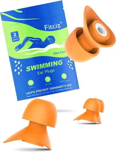 Miniatura 11 de Tapones para los oídos de natación para adultos, 2 pares de tapones impermeables para los oídos para nadadores, hombres, mujeres, lavables