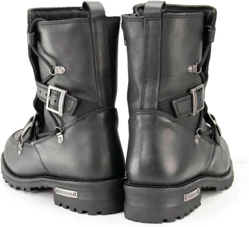 Miniatura 6 de Milwaukee Leather MBM9076 Botas de cuero tácticas tipo logger negras para hombre con mejora de hebilla - 7