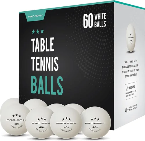 PRO-SPIN High-Performance Ping Pong Balls (12/24/60 Pack Sizes) | White 40+ Table Tennis Balls | Premium ABS Plastic | Professional Quality | Blanco