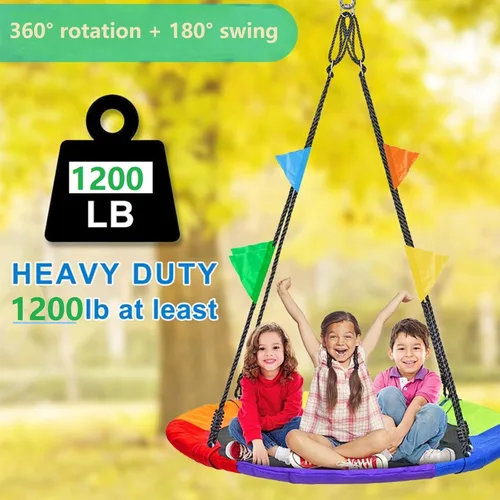 Miniatura 6 de Colgador de columpio resistente de acero inoxidable 304 antideslizante, capacidad de 1200 libras, rotación silenciosa de 360°, juego de columpio
