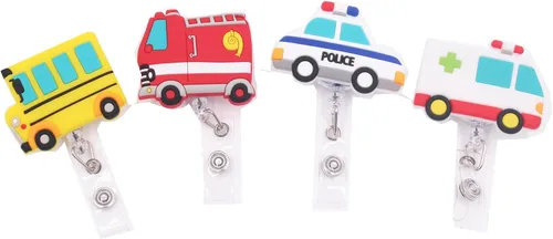 Miniatura 15 de Juego de 4 soportes retráctiles para tarjetas de identificación con nombre de superhéroes, con clip, lindo para oficina, trabajo, enfermera, Multi Sh