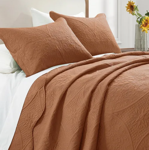 Miniatura 57 de IR Imperial Rooms Velvet Twin Quilt Bedspread Comforter Bedding Set 2 Pcs Diamond Pattern - (68"x86") Bedspread Coverlet + 1 Pillow Shams