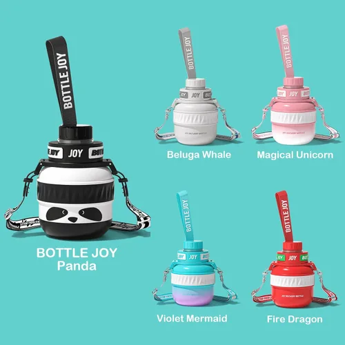 Miniatura 2 de BOTTLE JOY Botella de agua de acero inoxidable: botella de agua para niños, tapa a prueba de fugas, sorbo perfecto, doble aislamiento, ecológica