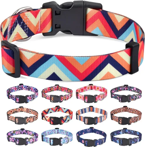 Miniatura 29 de Collar para Perros para Perros Pequeños y Gatos, Collar Suave y Cómodo para Mascotas para Perros Pequeños, Medianos y Grandes, Patrón Geométrico