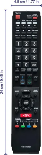 Miniatura 5 de GB118WJSA - Control remoto de repuesto para Smart TV Sharp AQUOS TV GB005WJSA GB004WJS GA890WJSA LC60C6600U LC60EQ10U LC60EQ30U LC60LE660U LC70EQ10U