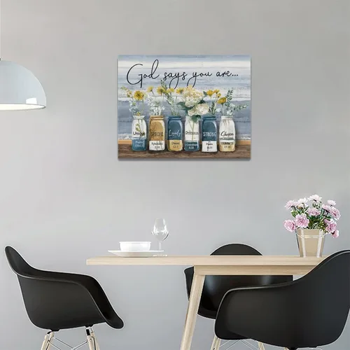 Miniatura 4 de Decoración de flores para baño, arte de pared con impresión de campo, baño, pintura floral, lienzo, cuadros modernos, decoración para el hogar, sala