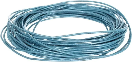 Miniatura 43 de Tiras redondas de cuero genuino de 0.079 pulgadas para pulseras, collares, cuentas y otras joyas – 10 yardas / 29.9 ft – turquesa