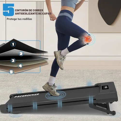 Miniatura 7 de PACEROCKER Walking Pad Treadmill with 12% 9-Level Auto Incline, 450 lbs Capacity Bluetooth Speaker Under Desk Treadmills for Home Hiking, 5 MPH Negro