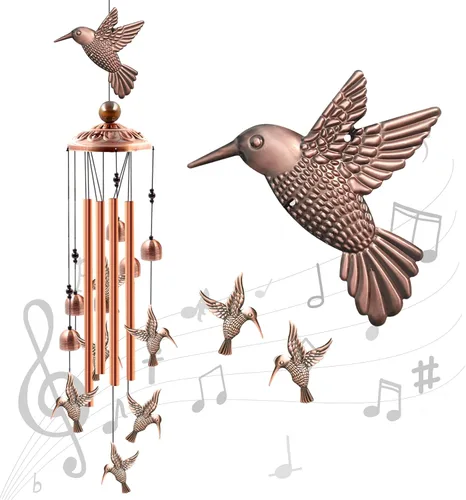 Miniatura 11 de Ukulork Campanas de Viento para Exterior en Oferta, Campana de Mariposas de Aluminio con Tubo y Gancho en S, Decoración para Patio y Jardín, Regalo