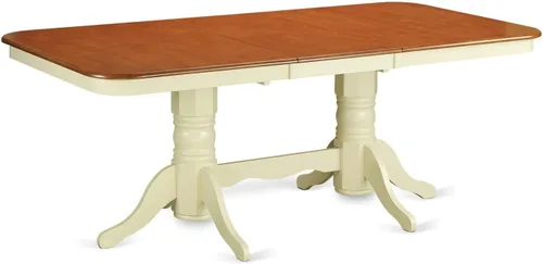 Miniatura 5 de East West Furniture NAPL9-WHI-W Juego de mesa de comedor de 9 piezas incluye una mesa de comedor rectangular con hoja de mariposa y 8 sillas