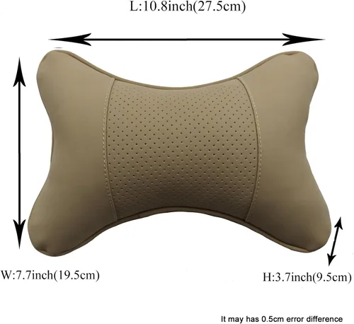 Miniatura 3 de Almohadas para el cuello del automóvil, 2 piezas, de piel sintética de ambos lados, para la mayoría de los automóviles, almohada universal de fibra