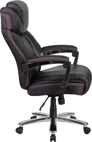 Miniatura 11 de Flash Furniture Hercules Series Silla de oficina giratoria LeatherSoft con respaldo alto, silla ejecutiva ergonómica con reposacabezas y altura Negro