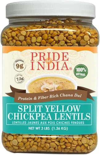 Miniatura 20 de Orgullo de la India - Lentejas Masur marrones enteras de la India, ricas en proteínas y fibra, 1.5 libras de frasco