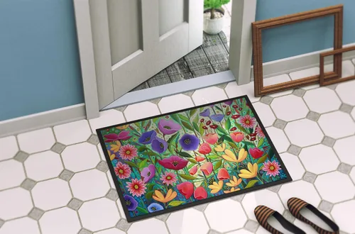 Miniatura 4 de Caroline's Treasures PPD3013JMAT - Felpudo de 24 x 36 pulgadas, diseño de flores de jardín encantado, para interiores y exteriores, para entrada