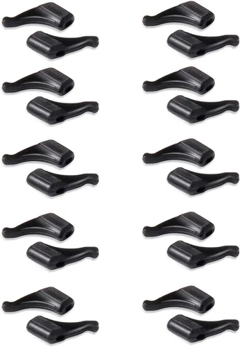 SAIGO Ganchos antideslizantes para las orejas, retenedores de lentes de silicona para lentes de sol, 10 pares Negro