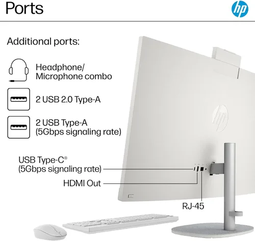 Miniatura 4 de HP Escritorio todo en uno con pantalla táctil de 27 pulgadas, Windows 11 Pro PC para negocios y hogar, pantalla LED antirreflejos FHD de 27