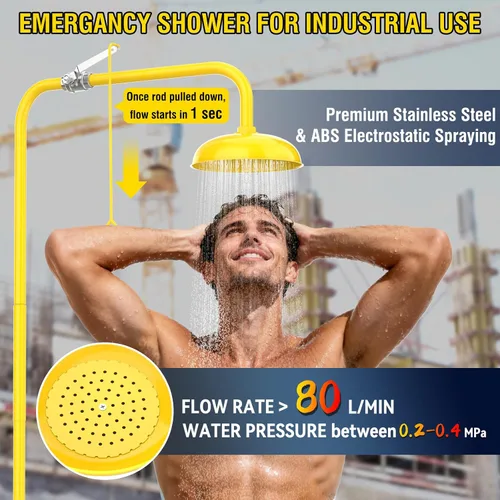 Miniatura 3 de Estación de lavado de ojos de ducha de emergencia, estación de lavado de ojos aprobada por OSHA con ducha, kit de combinación de ducha de primeros