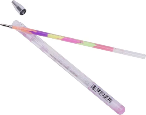 Miniatura 4 de Paquete de 12 bolígrafos de gel de tinta multicolor 6 en 1 de 0.031 pulgadas, bola rodante, suministros escolares de oficina, bolígrafo, repuestos