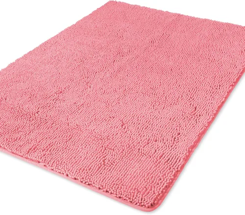 Miniatura 47 de Yeaban Alfombra de pasillo de baño de 24 x 72 pulgadas, antideslizante, alfombra de baño larga de felpilla gruesa, absorbente y lavable, alfombra