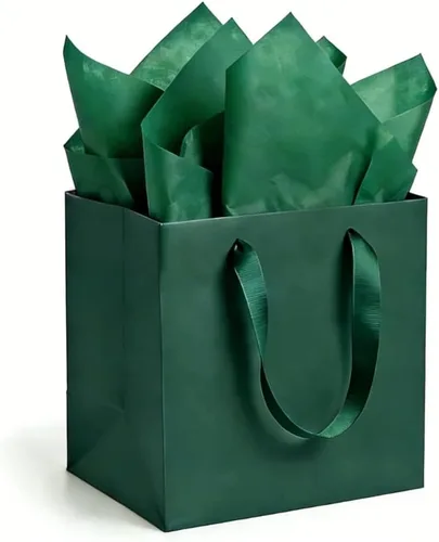 Miniatura 13 de JUNESHE Bolsas de regalo cuadradas pequeñas con papel de seda, color negro, paquete de 2, 5.9 pulgadas Bolsas de papel con asas para cumpleaños