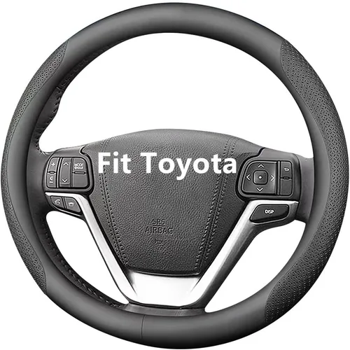 HAOTULE Funda de Volante de Cuero Nappa Elegante y delgada, para conversión interior del volante de Toyota (Negro)