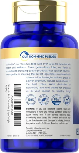 Miniatura 3 de Carlyle Vitamina B-2 400 mg 180 unidades Suplemento sin OMG, sin gluten Riboflavina B2