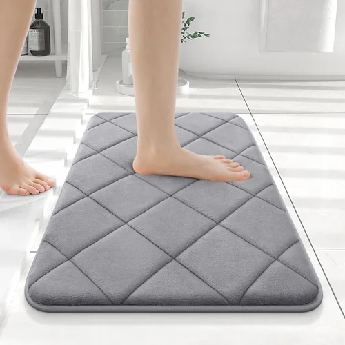 Miniatura 215 de OLANLY Tapete de baño de espuma viscoelástica de 24 x 16 pulgadas, ultra suave y absorbente, lavable a máquina, cómodo tapete de baño para suelo