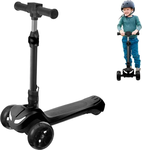 Scooter eléctrico de 3 ruedas para niños de 3 a 8 años, pantalla LCD, luces coloridas, acelerador de pulgar confiable, 3 alturas ajustables,
