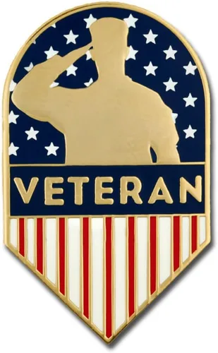 Miniatura 23 de PinMart Pin de veterano – Pin patriótico americano de solapa o sombrero – Orgulloso de ser retirado ejército, marina, fuerza aérea o cuerpo