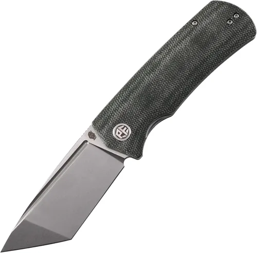 Petrified fish PFP01T Beluga, hoja lavada a la piedra K110 de 3.58 pulgadas, mango de micarta de 5.43 oz con cerradura frontal Flipper Liner Lock