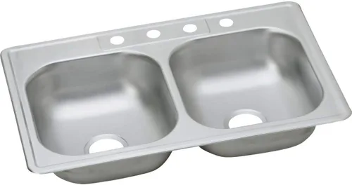 Miniatura 19 de Dayton D233221 Equal - Fregadero de acero inoxidable con doble tazón, 33 x 22 x 6.5 pulgadas