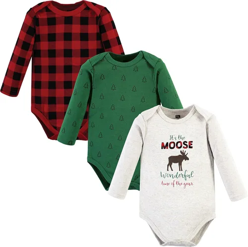 Miniatura 26 de Hudson Baby Body unisex de algodón de manga larga para bebé, leopardo rosa rojo