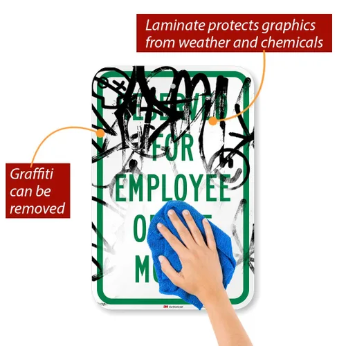 Miniatura 2 de SmartSign - Letrero de estacionamiento con texto en inglés "Reserved for Employee of the Month", 12 x 18 pulgadas, aluminio reflectante de grado