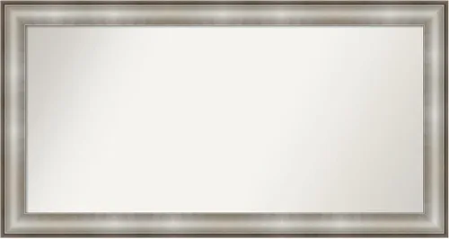 Miniatura 238 de Amanti Art Espejo de baño plateado para sobre fregadero, 28 x 47 pulgadas, espejo rectangular de plata imperial, marco de madera tradicional de gran