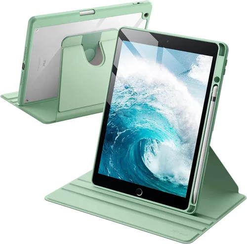 Miniatura 8 de JETech Funda giratoria para iPad 9/8/7 (10.2 pulgadas, modelo 2021/2020/2019, 9ª/8ª/7ª generación) con soporte para lápiz, rotación de 360 grados