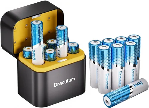 Miniatura 9 de Paquete de 8 baterías AA recargables de 3600 mWh, baterías AA de litio recargables de 1.5 V, más de 2000 ciclos de larga duración doble A