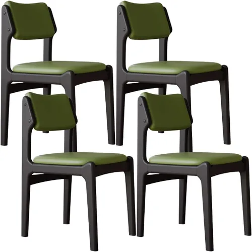 Miniatura 34 de YVYKFZD Wooden Dining Chairs Set, Leather Dining Room Chair with Back, Upholstered Kitchen Chairs, Armless Living Room Chair, for Bedroom Offices