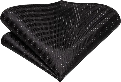 Miniatura 102 de Hi-Tie Corbatas de seda para hombre, diseño de cachemira a rayas, con bolsillo, gemelos cuadrados, conjunto formal de negocios