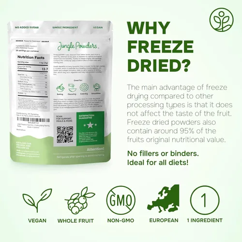 Miniatura 6 de Jungle Powders Polvo de fruta de kiwi en bolsa de 3.5 onzas, licuado de kiwi liofilizado, jugo de fruta entera en polvo para hornear sin azúcar