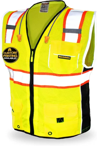 KwikSafety - Charlotte, NC - Chaleco de seguridad clásico y supremo [bolsillo gigante] Clase 2 Trabajo PPE ANSI probado OSHA Cumple con OSHA