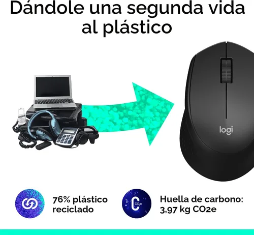 Miniatura 5 de Logitech M330 Silent Plus, mouse inalámbrico grande, color negro, Negro