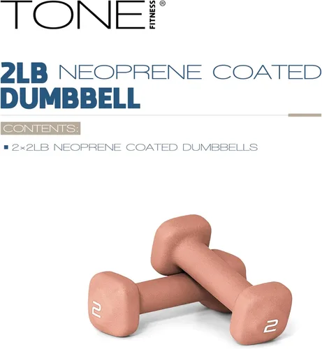Miniatura 101 de Tone Fitness Pares de Mancuernas de Pesas de Neopreno con Cabeza Cuadrada Antirrodamiento Múltiples Opciones Azul