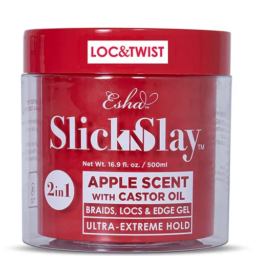 Esha Slick N Slay Gel para Trenzar – Gel Hidratante, Acondicionador y Brillante de Sujeción Ultra Extrema 3-en-1 para Cabello – Gel de Fijación