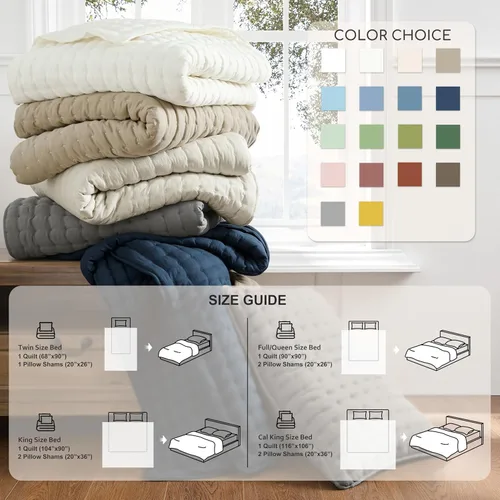 Miniatura 9 de WDCOZY Juego de ropa de cama tamaño individual con funda de almohada, colcha suave y ligera, edredón acolchado y fino para todas las estaciones, 2