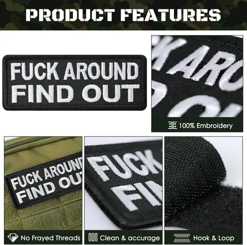 Miniatura 3 de OCQOTAT 3 parches divertidos para follar y descubrir, protegidos por F Around y descubre parches tácticos de moral con gancho y bucle para mochilas