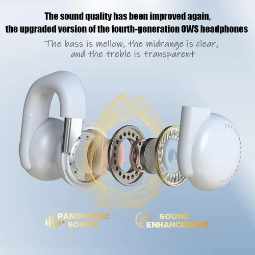 Miniatura 8 de Auriculares inalámbricos Bluetooth con clip Bluetooth 5.3 con clip de oreja para conducción ósea, auriculares inalámbricos para orejas pequeñas